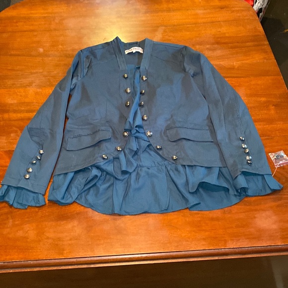 Free People Jackets & Blazers - Free People Ruffles punk vampire gothic Jacket Duran Adam 80s Halloween pirate